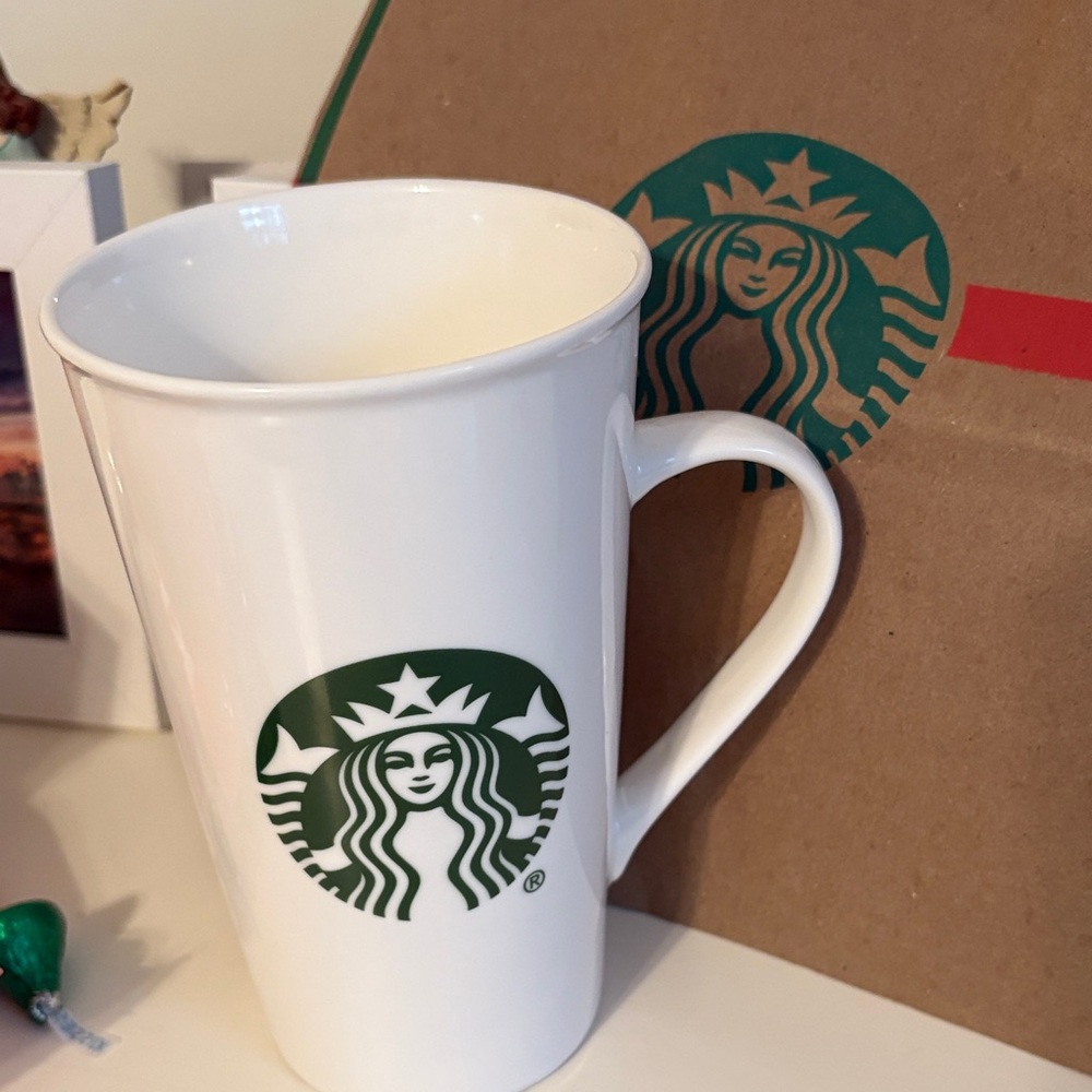 Starbucks Classic White Mug with Green Logo - Picture 2 of 3